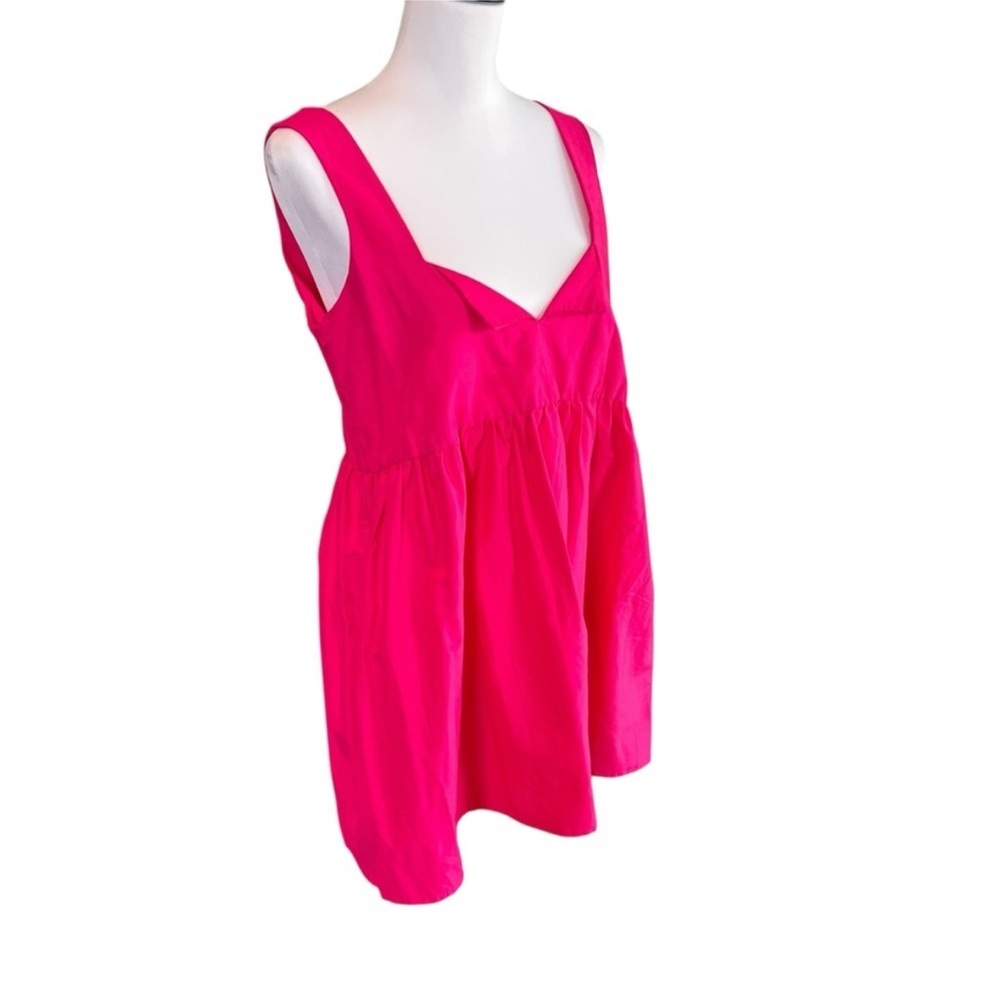 NWT ANTHROPOLOGIE/Daily Practice Vibrant Pink Sleeveless Babydoll Dress SZ S - Picture 3 of 6